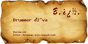 Brummer Éva névjegykártya